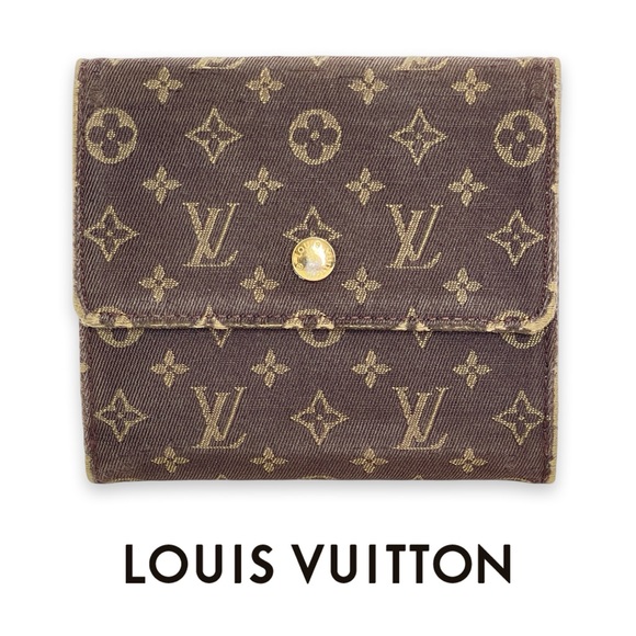 SOLD SOLD SOLD SOLD LOUIS VUITTON Mini Lin Compact Denim Monogram Wallet LV - Picture 1 of 16